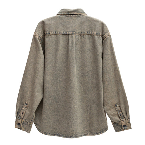 Carhartt Wip TIgan Shirt Jac Blue/Leather Garment Dyed I035821 4068584253898 Back Degliuberti