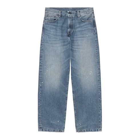 Carhartt WIP Landon Pant Blue Destroy Wash Splatter 1034733 degliuberti 2