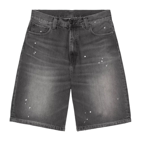Carhartt WIP Landon Short Black Destroy Wash Splatter 1037028 degliuberti 2