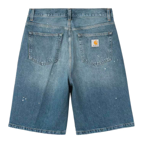 Carhartt WIP Landon Short Blue Destroy Wash Splatter 1037028 degliuberti 1