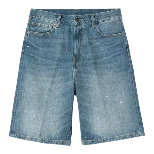 Carhartt WIP Landon Short Blue Destroy Wash Splatter 1037028 degliuberti 2