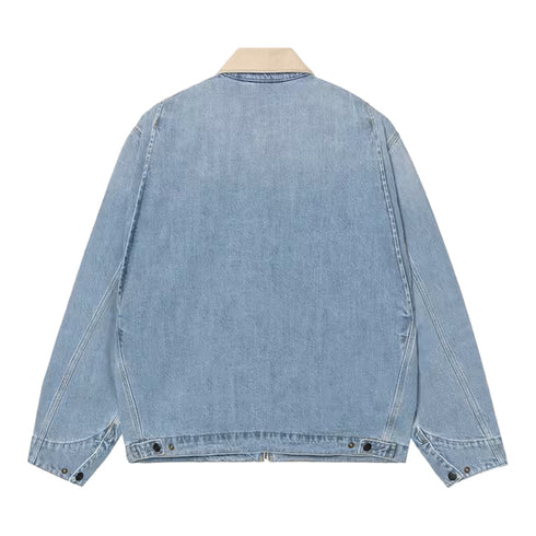 Carhartt WIP OG Detroit Jacket Blue / Dusty H Brown Burst Washed 1036593 degliuberti 2