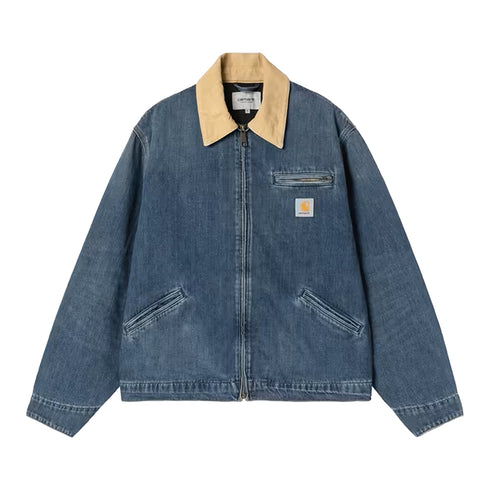 Carhartt WIP OG Detroit Jacket Blue / Dusty H Brown Dark Used Wash 1036593 degliuberti 1