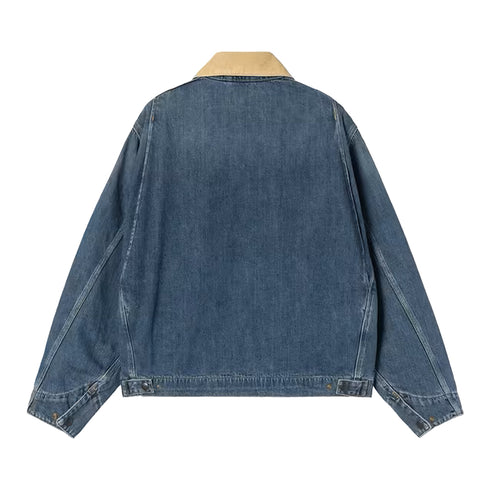 Carhartt WIP OG Detroit Jacket Blue / Dusty H Brown Dark Used Wash 1036593 degliuberti 2