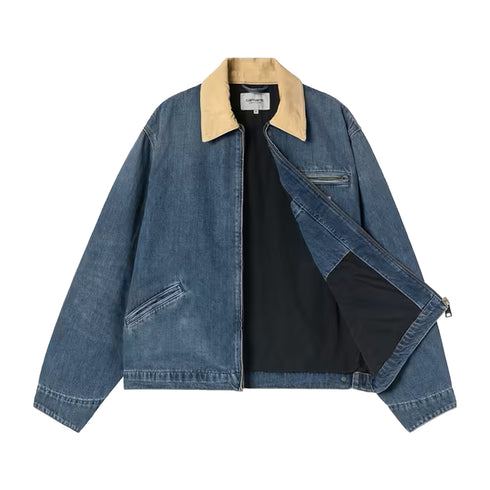Carhartt WIP OG Detroit Jacket Blue / Dusty H Brown Dark Used Wash 1036593 degliuberti 3