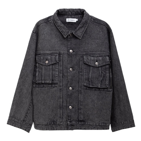 Evisen Denim Jacket Black EVI489 Degli Uberti