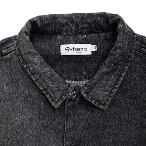 Evisen Denim Jacket Black EVI489 Degli Uberti