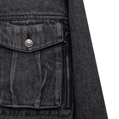 Evisen Denim Jacket Black EVI489 Degli Uberti