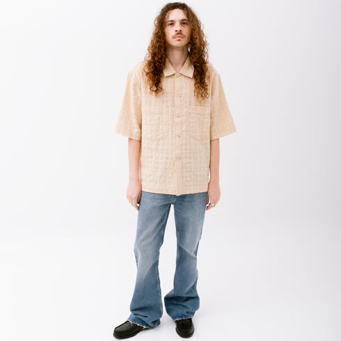 Hello Sunflower Adam Shirt Beige Contrast 1256 5714982103660 Fit Front Degliuberti