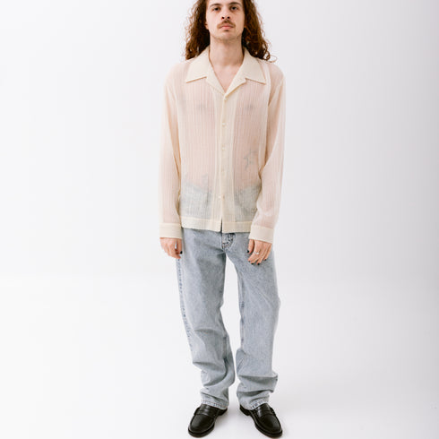 Hello Sunflower Jagou Shirt Old White Pleat MSS25JAGOUOLD-1 7340188584187 Fit Front Degli Uberti