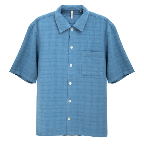 Hello Sunflower Spacey SS Shirt Blue 230 1187 Degli Uberti