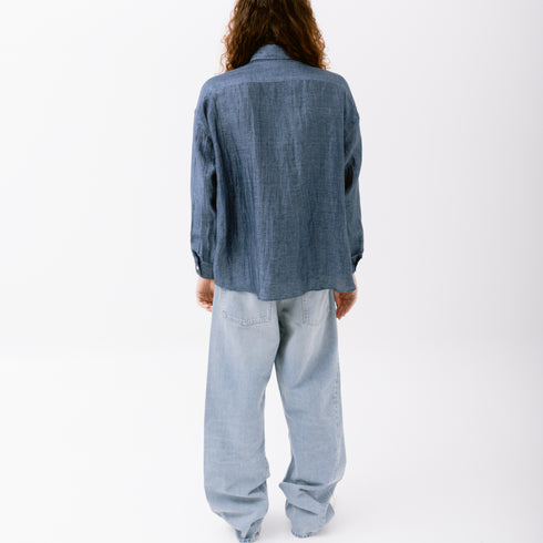 Hello Sunflower Stable Shirt Blue 1240 5714982104261 Fit Back Degliuberti