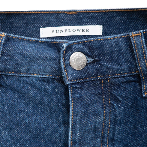 Hello Sunflower Wide Twisted Shorts Rinse Blue 737 5090 Degli Uberti