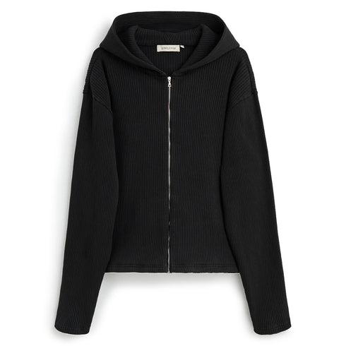 Hello Sunflower Rib Zip Sweat - 999 Black 999 Black 2070-999 BLACK-M degliuberti 1