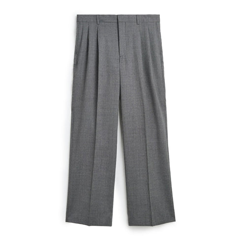 Hello Sunflower Wide Pleated Trouser Grey Melange 4206 degliuberti 1
