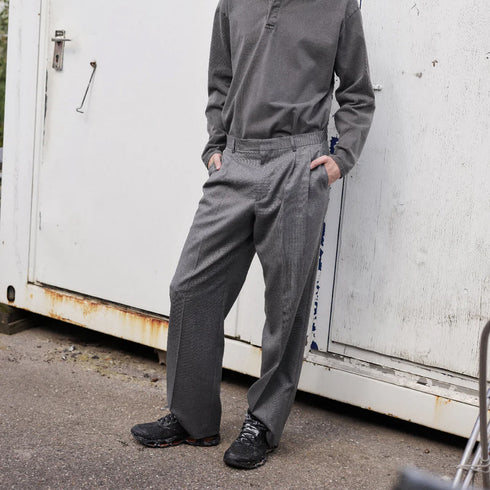 Hello Sunflower Wide Pleated Trouser Grey Melange 4206 degliuberti 3
