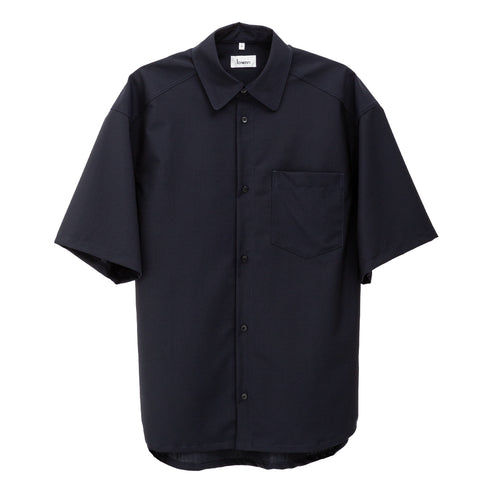 Lownn Classic Shirt Navy Plain Wool SS25-CLSH-834.601 30747993 Front Degli Uberti