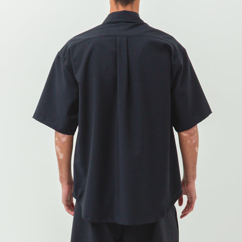 Lownn Classic Shirt Navy Plain Wool SS25-CLSH-834.601 30747993 Fit Back Degli Uberti