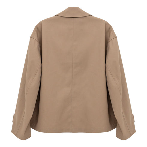 Lownn Cropped Mac Beige Gabardine Cotton SS24_CROPM-M251010-00448 Degli Uberti