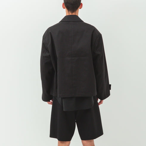 Lownn Cropped Mac Black Gabardine Cotton SS25-CROPMAC-M251010 35761497 Fit Back Degli Uberti