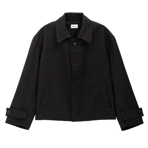 Lownn Cropped Mac Black Gabardine Cotton SS25-CROPMAC-M251010 35761497 Front Degli Uberti