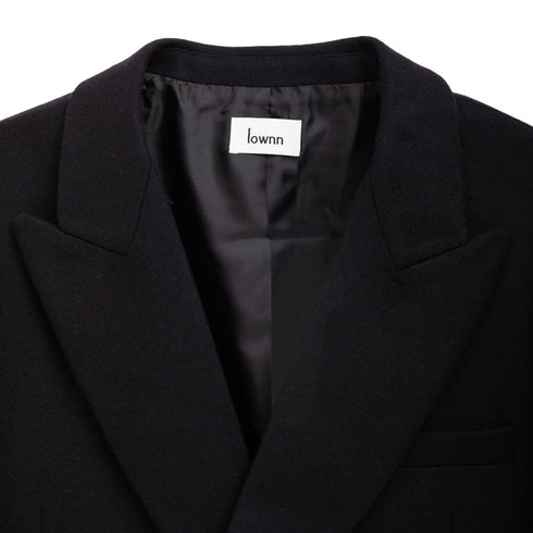 Lownn Double Breasted Jacket Black Flannel Wool FW23-DBJACKET Degli Uberti