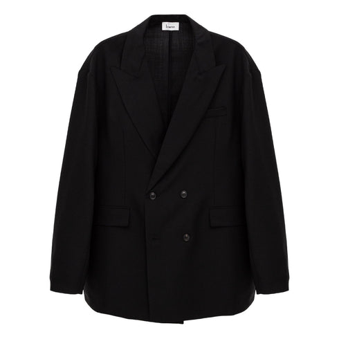 Lownn Double Breasted Jacket Black Plain Wool SS24-DB-834.601-5732 Degli Uberti