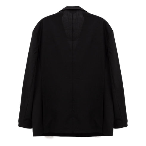 Lownn Double Breasted Jacket Black Plain Wool SS24-DB-834.601-5732 Degli Uberti