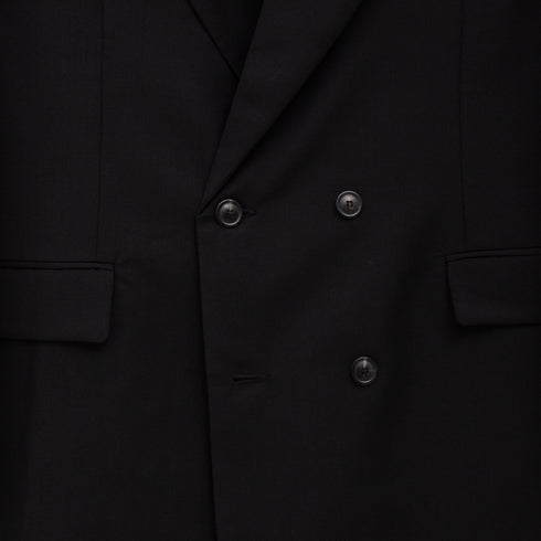 Lownn Double Breasted Jacket Black Plain Wool SS24-DB-834.601-5732 Degli Uberti