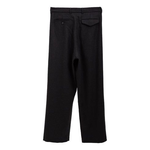 Lownn Double Pleated Pants x DEGLIUBERTI Black Harringbone Wool Degli Uberti