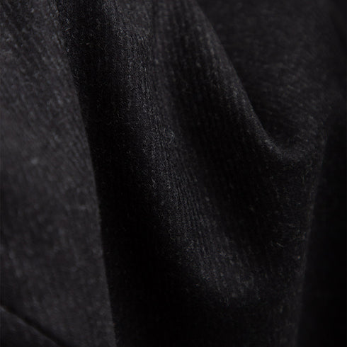 Lownn Double Pleated Pants x DEGLIUBERTI Black Harringbone Wool Degli Uberti