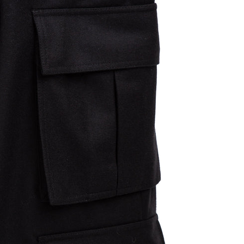 Lownn Long Cargo Pants Black Flannel Wool FW24-LCP-Z-121600-41-44 Degli Uberti