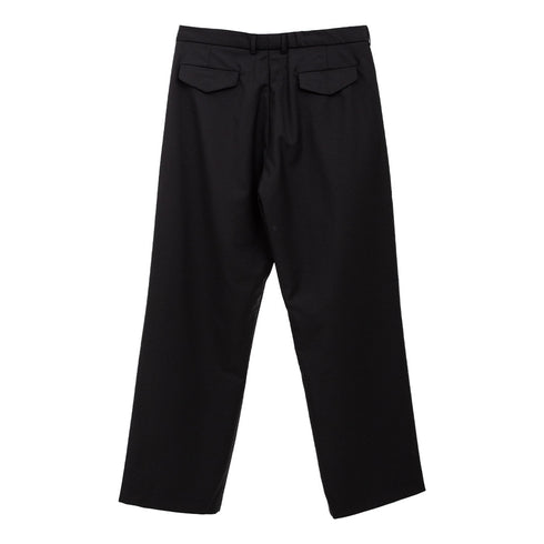 Lownn Long Wide Pants Black Plain Wool SS24-LWP-834.601-5732 Degli Uberti