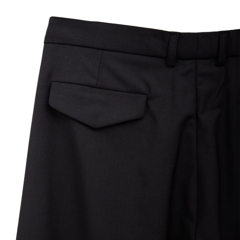 Lownn Long Wide Pants Black Plain Wool SS24-LWP-834.601-5732 Degli Uberti