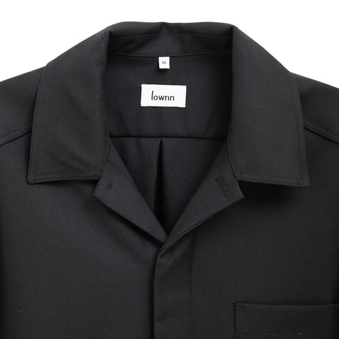 Lownn Minimal Shirt Black Wool Twill FW23-MS-B-1 Degli Uberti