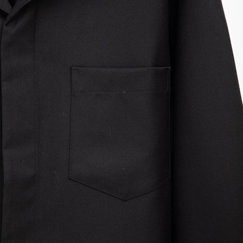 Lownn Minimal Shirt Black Wool Twill FW23-MS-B-1 Degli Uberti
