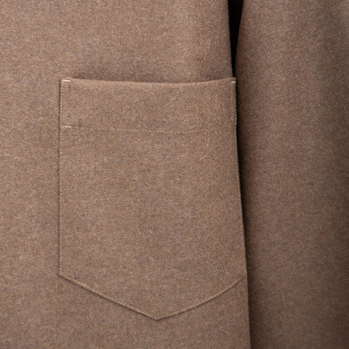 Lownn Minimal Shirt Greige Flannel Wool FW24-MS-Z-121600-41-75 Degli Uberti