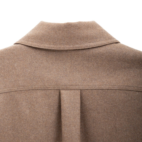 Lownn Minimal Shirt Greige Flannel Wool FW24-MS-Z-121600-41-75 Degli Uberti