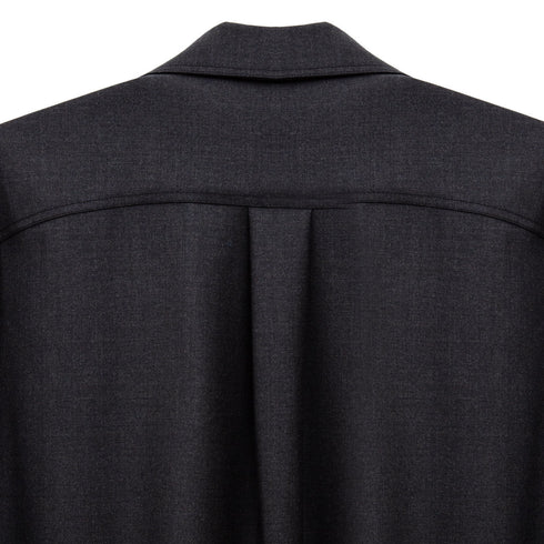 Lownn Minimal Shirt Short Sleeves Dark Grey Plain Wool SS24-MSSS-834.601-5732 Degli Uberti