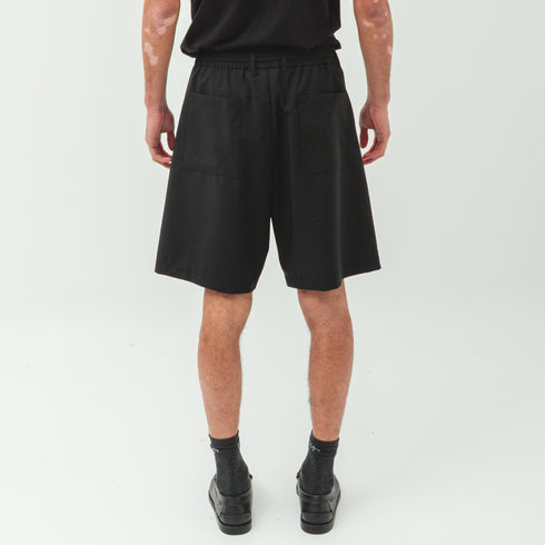 Lownn Track Short Black Plain Wool SS25-TRACKSH-834.601 12856665 Fit Back Degli Uberti