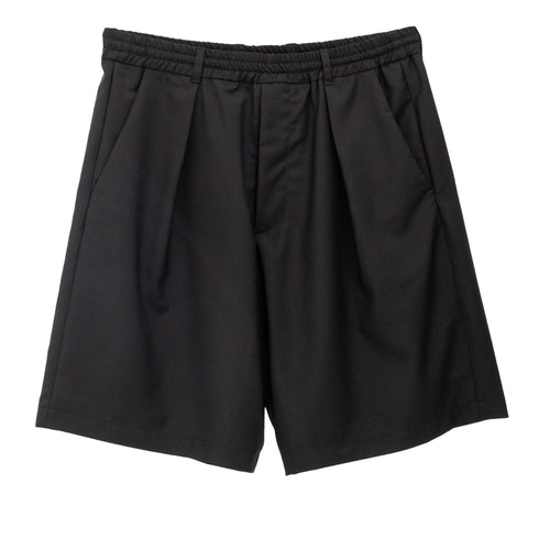 Lownn Track Short Black Plain Wool SS25-TRACKSH-834.601 12856665 Front Degli Uberti