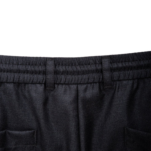 Lownn Track Short Dark Grey Plain Wool SS24-TSHORT-586.601 Degli Uberti