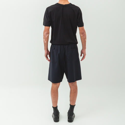 Lownn Track Short Navy Plain Wool SS25-TRACKSH-834.601 14003545 Fit Back Degli Uberti