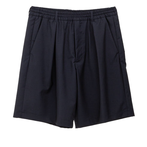 Lownn Track Short Navy Plain Wool SS25-TRACKSH-834.601 14003545 Front Degli Uberti