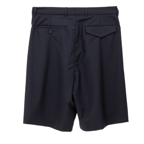 Lownn Wide Short Navy Plain Wool SS25-WIDESH-834.601 834.601 19934553 Back Degli Uberti