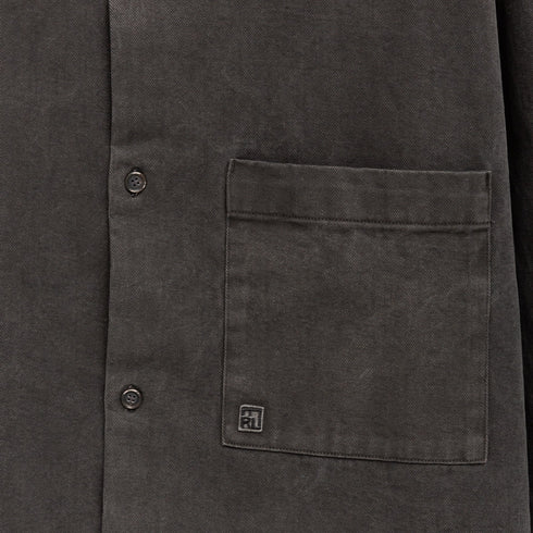 Merely Made Denim Cropped Shirt X Degliuberti Dark Grey Detail 2 Degli Uberti