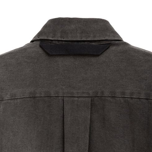Merely Made Denim Cropped Shirt X Degliuberti Dark Grey Detail 3 Degli Uberti