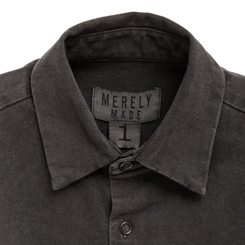 Merely Made Denim Cropped Shirt X Degliuberti Dark Grey Detail Degli Uberti