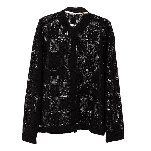 Merely Made Flower Knitting Lazy Overshirket Black 25SML284SK-1 24824921 Back Degli Uberti