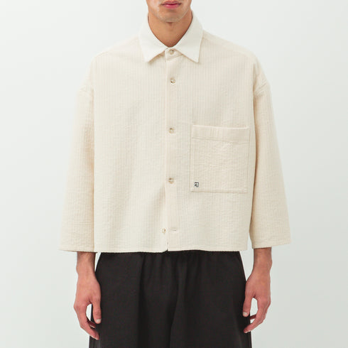 Merely Made Indian Cropped Shirt Ivory 25SMLPR271SH-1 98741593 Fit Front Degli Uberti